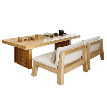 Modern Style Dining Table Rectangle Solid Wood Dining Table with Double Pedestal Without Chairs Clearhalo 'Dining Tables & Seating' 'Dining Tables' 'dining_table' 'furn' 'furn_dining_table' 'Furniture' 'Kitchen & Dining Furniture' 6956830