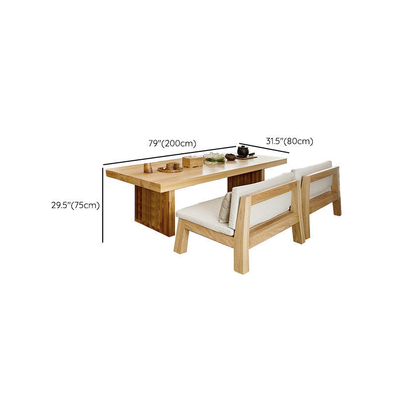 Modern Style Dining Table Rectangle Solid Wood Dining Table with Double Pedestal Clearhalo 'Dining Tables & Seating' 'Dining Tables' 'dining_table' 'furn' 'furn_dining_table' 'Furniture' 'Kitchen & Dining Furniture' 6956835