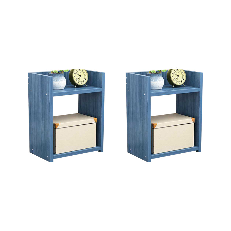 Open Storage Accent Table Nightstand Antique Finish Modern Bed Nightstand with Legs 10"L x 8"W x 16"H Blue 2 Piece Set Clearhalo 'Bedroom Furniture' 'furn' 'furn_night_stand' 'Furniture' 'night_stand' 'Nightstands' 6956928