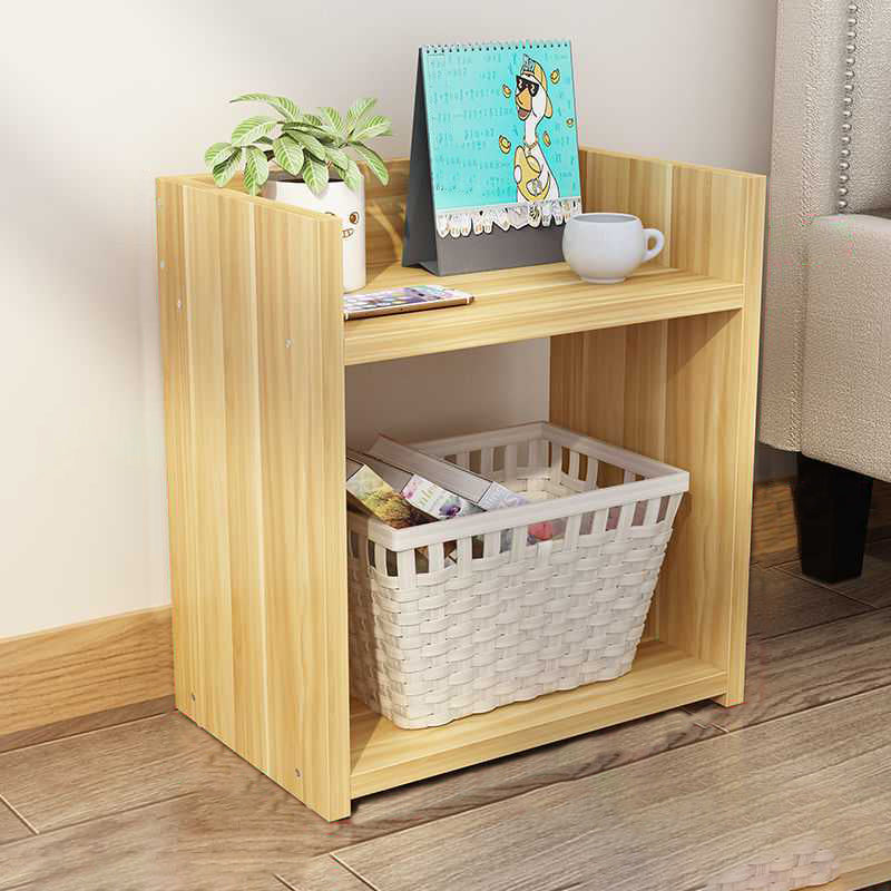 Open Storage Accent Table Nightstand Antique Finish Modern Bed Nightstand with Legs 10"L x 8"W x 16"H Light Walnut 1 Piece Clearhalo 'Bedroom Furniture' 'furn' 'furn_night_stand' 'Furniture' 'night_stand' 'Nightstands' 6956934