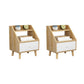 Open Storage Accent Table Nightstand Antique Finish Modern Bed Nightstand with Legs 15"L x 12"W x 20"H Light Walnut 2 Piece Set Clearhalo 'Bedroom Furniture' 'furn' 'furn_night_stand' 'Furniture' 'night_stand' 'Nightstands' 6956937