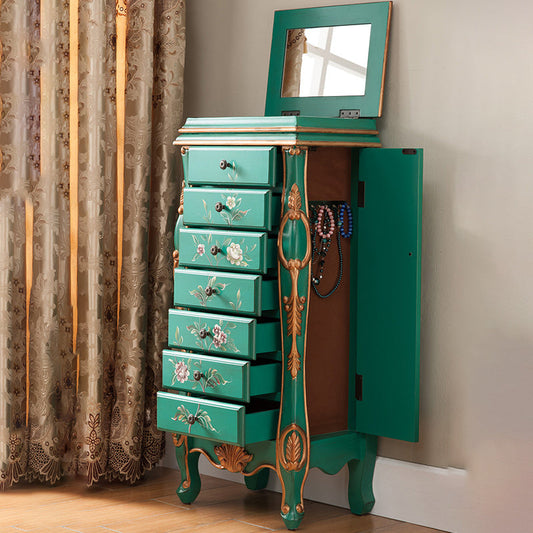 Klassieke glamouropslagkist massief houten opbergkast dressoir met 7 laden