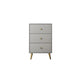 Vertical Glam Storage Chest Wooden Soft-Close Drawers Dresser with Metal Feet 20"L x 12"W x 31"H Grey Clearhalo 'Bedroom Furniture' 'Dressers & Chests' 'dressers_chests' 'furn' 'furn_dressers_chests' 'Furniture' 6957221