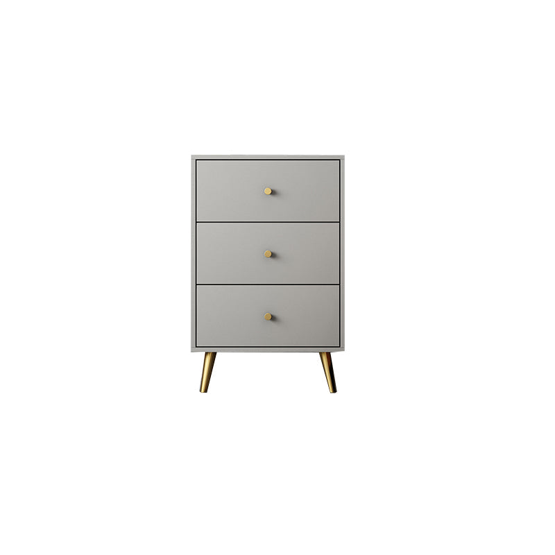 Vertical Glam Storage Chest Wooden Soft-Close Drawers Dresser with Metal Feet 20"L x 12"W x 31"H Grey Clearhalo 'Bedroom Furniture' 'Dressers & Chests' 'dressers_chests' 'furn' 'furn_dressers_chests' 'Furniture' 6957221