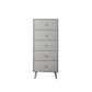 Vertical Glam Storage Chest Wooden Soft-Close Drawers Dresser with Metal Feet 20"L x 12"W x 47"H Grey Clearhalo 'Bedroom Furniture' 'Dressers & Chests' 'dressers_chests' 'furn' 'furn_dressers_chests' 'Furniture' 6957223