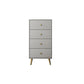 Vertical Glam Storage Chest Wooden Soft-Close Drawers Dresser with Metal Feet 20"L x 12"W x 39"H Grey Clearhalo 'Bedroom Furniture' 'Dressers & Chests' 'dressers_chests' 'furn' 'furn_dressers_chests' 'Furniture' 6957225