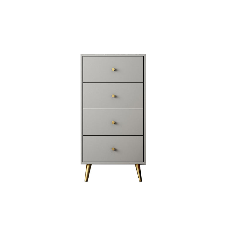 Vertical Glam Storage Chest Wooden Soft-Close Drawers Dresser with Metal Feet 20"L x 12"W x 39"H Grey Clearhalo 'Bedroom Furniture' 'Dressers & Chests' 'dressers_chests' 'furn' 'furn_dressers_chests' 'Furniture' 6957225