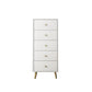 Vertical Glam Storage Chest Wooden Soft-Close Drawers Dresser with Metal Feet 20"L x 12"W x 47"H White Clearhalo 'Bedroom Furniture' 'Dressers & Chests' 'dressers_chests' 'furn' 'furn_dressers_chests' 'Furniture' 6957227