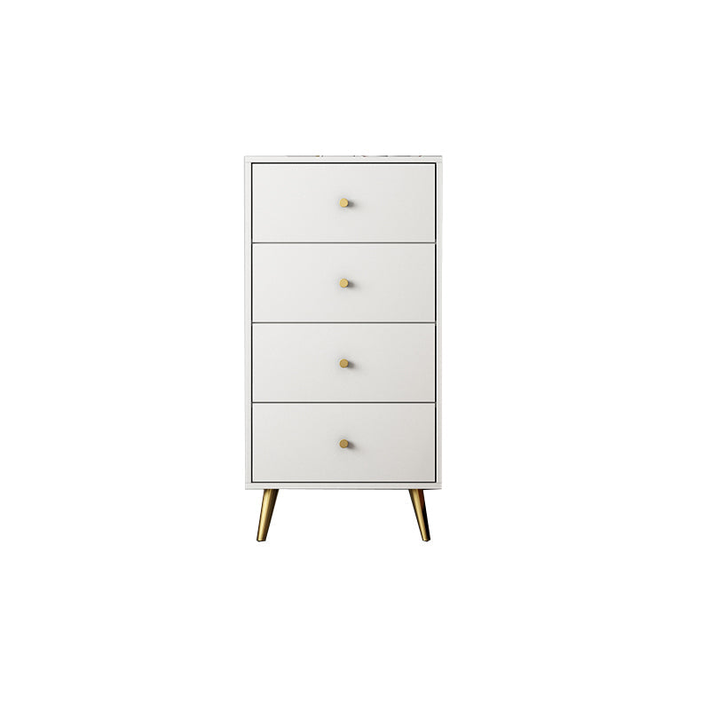 Vertical Glam Storage Chest Wooden Soft-Close Drawers Dresser with Metal Feet 20"L x 12"W x 39"H White Clearhalo 'Bedroom Furniture' 'Dressers & Chests' 'dressers_chests' 'furn' 'furn_dressers_chests' 'Furniture' 6957229