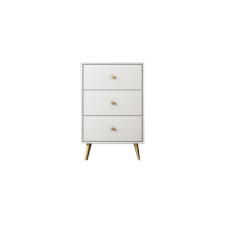 Vertical Glam Storage Chest Wooden Soft-Close Drawers Dresser with Metal Feet 20"L x 12"W x 31"H White Clearhalo 'Bedroom Furniture' 'Dressers & Chests' 'dressers_chests' 'furn' 'furn_dressers_chests' 'Furniture' 6957231