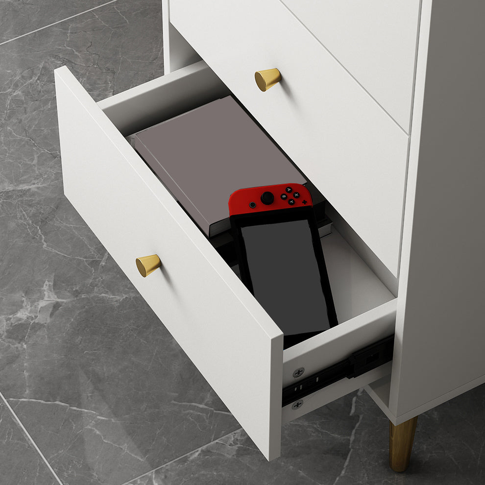 Vertical Glam Storage Chest Wooden Soft-Close Drawers Dresser with Metal Feet Clearhalo 'Bedroom Furniture' 'Dressers & Chests' 'dressers_chests' 'furn' 'furn_dressers_chests' 'Furniture' 6957232