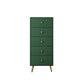 Vertical Glam Storage Chest Wooden Soft-Close Drawers Dresser with Metal Feet 20"L x 12"W x 47"H Green Clearhalo 'Bedroom Furniture' 'Dressers & Chests' 'dressers_chests' 'furn' 'furn_dressers_chests' 'Furniture' 6957233