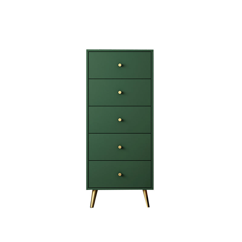 Vertical Glam Storage Chest Wooden Soft-Close Drawers Dresser with Metal Feet 20"L x 12"W x 47"H Green Clearhalo 'Bedroom Furniture' 'Dressers & Chests' 'dressers_chests' 'furn' 'furn_dressers_chests' 'Furniture' 6957233