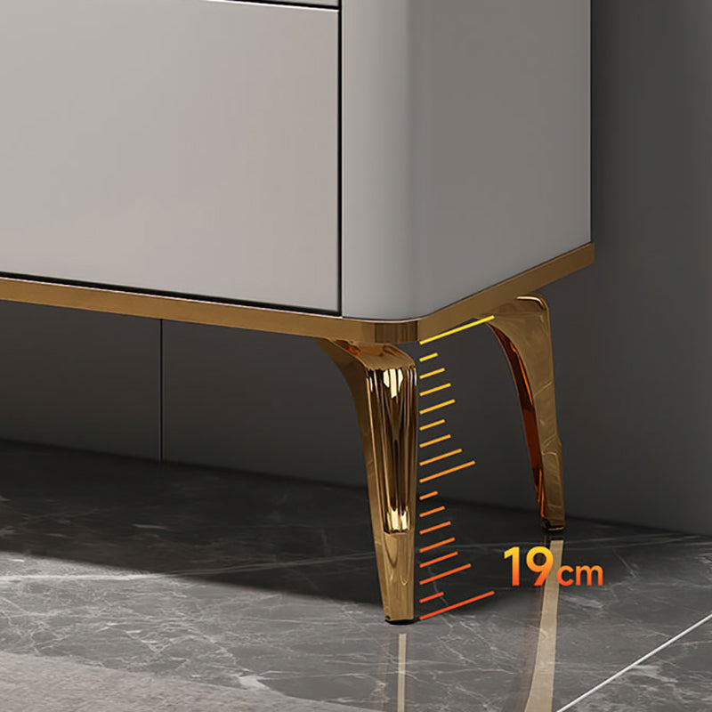 Cómoda doble clásica Glam Stone con almacenamiento horizontal para dormitorio