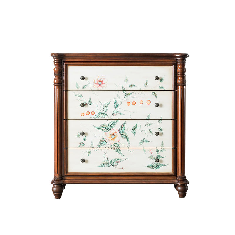 Commode traditionnelle commode coffre en bois massif, 15,6 pouces W