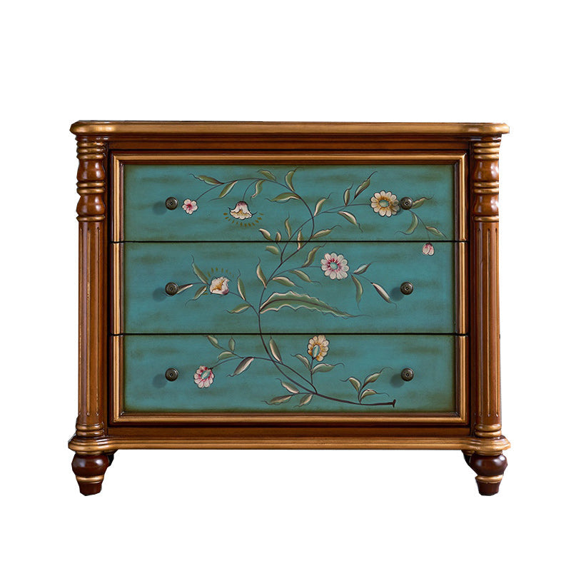 Commode traditionnelle commode coffre en bois massif, 15,6 pouces W