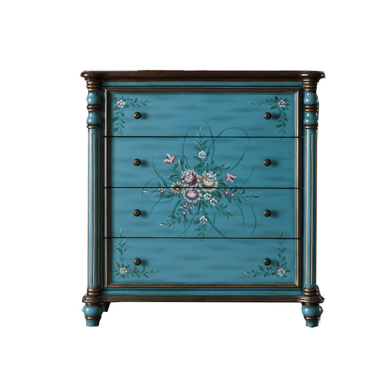 Commode traditionnelle commode coffre en bois massif, 15,6 pouces W