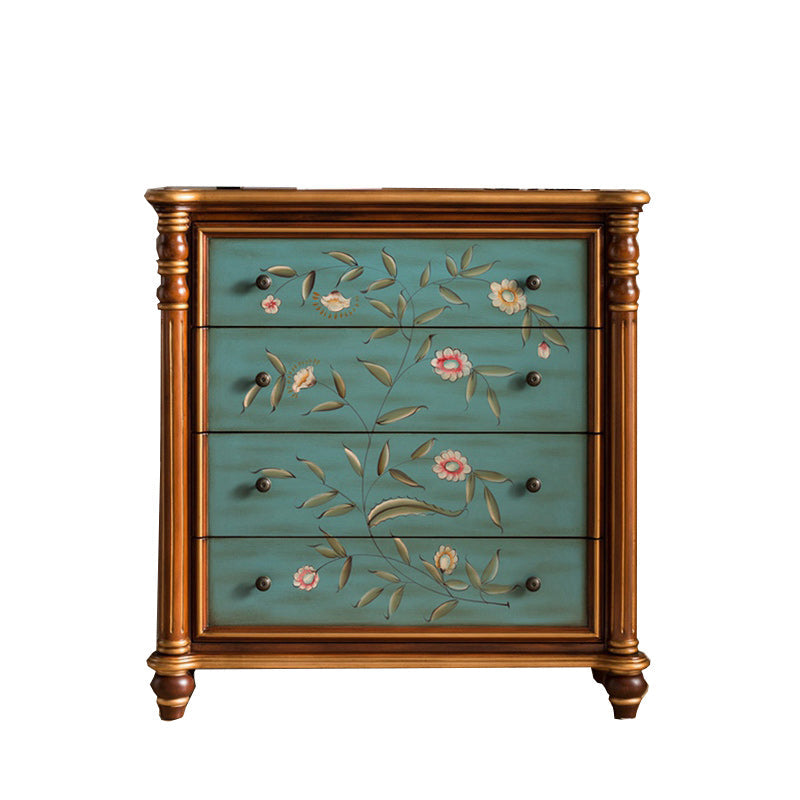 Commode traditionnelle commode coffre en bois massif, 15,6 pouces W