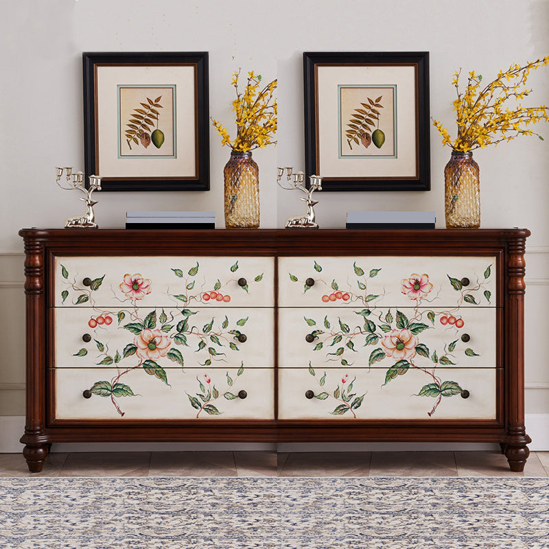 Commode traditionnelle commode coffre en bois massif, 15,6 pouces W