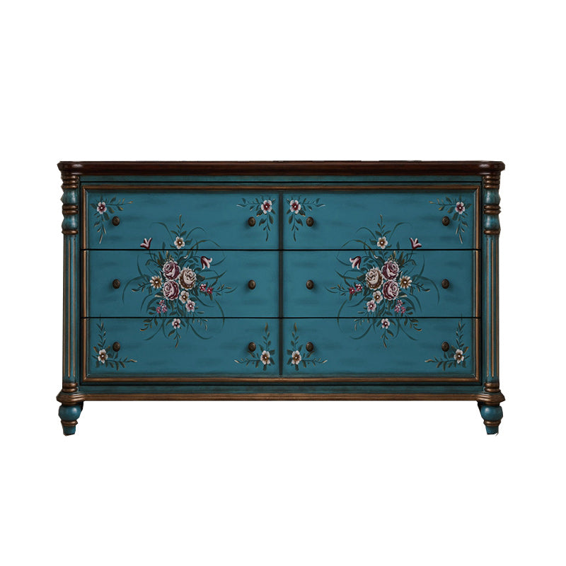 Commode traditionnelle commode coffre en bois massif, 15,6 pouces W