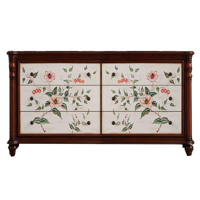 Commode traditionnelle commode coffre en bois massif, 15,6 pouces W