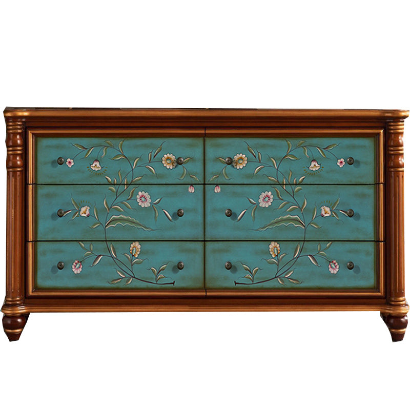 Commode traditionnelle commode coffre en bois massif, 15,6 pouces W