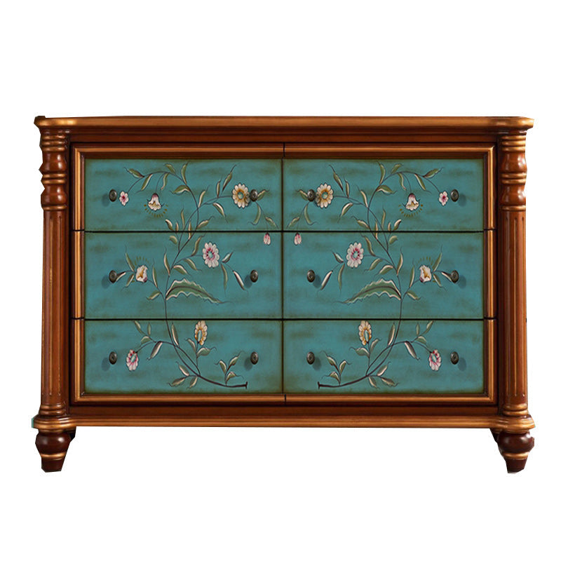 Commode traditionnelle commode coffre en bois massif, 15,6 pouces W