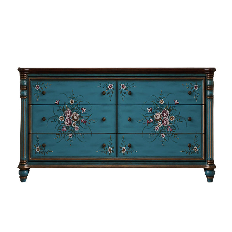 Commode traditionnelle commode coffre en bois massif, 15,6 pouces W