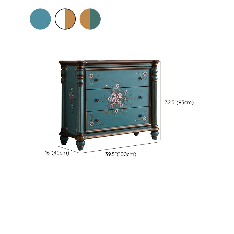 Commode traditionnelle commode coffre en bois massif, 15,6 pouces W