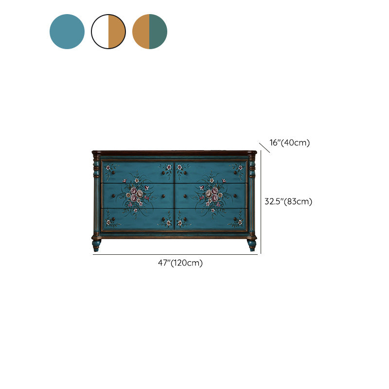 Commode traditionnelle commode coffre en bois massif, 15,6 pouces W