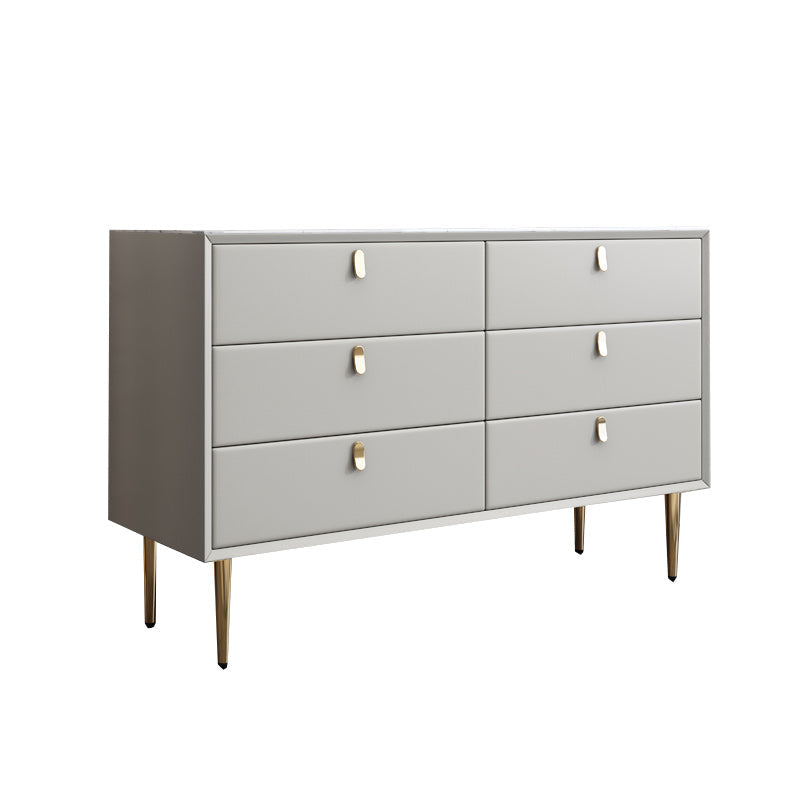 Classic Glam Dresser Stone Storage Chest Dresser with 6/7/9 Drawers , 15.6 Inch W Grey 6 Clearhalo 'Bedroom Furniture' 'Dressers & Chests' 'dressers_chests' 'furn' 'furn_dressers_chests' 'Furniture' 6957289