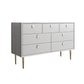 Classic Glam Dresser Stone Storage Chest Dresser with 6/7/9 Drawers , 15.6 Inch W Grey 7 Clearhalo 'Bedroom Furniture' 'Dressers & Chests' 'dressers_chests' 'furn' 'furn_dressers_chests' 'Furniture' 6957290