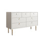 Classic Glam Dresser Stone Storage Chest Dresser with 6/7/9 Drawers , 15.6 Inch W Off-White 7 Clearhalo 'Bedroom Furniture' 'Dressers & Chests' 'dressers_chests' 'furn' 'furn_dressers_chests' 'Furniture' 6957292