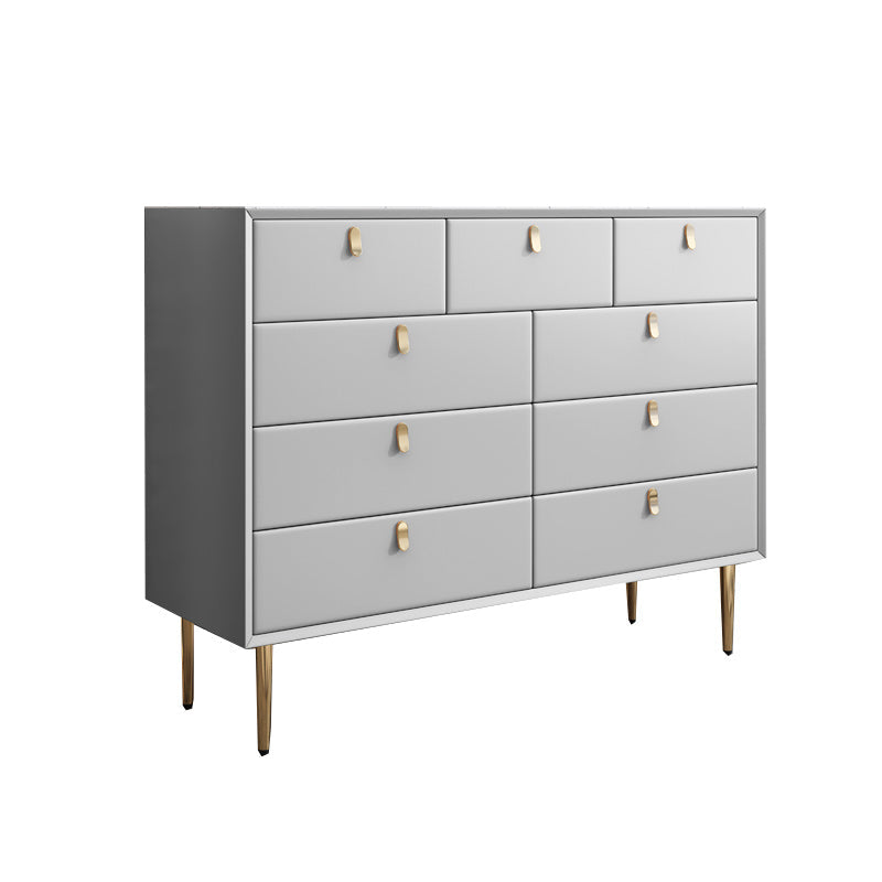 Classic Glam Dresser Stone Storage Chest Dresser with 6/7/9 Drawers , 15.6 Inch W Grey 9 Clearhalo 'Bedroom Furniture' 'Dressers & Chests' 'dressers_chests' 'furn' 'furn_dressers_chests' 'Furniture' 6957294