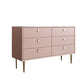 Classic Glam Dresser Stone Storage Chest Dresser with 6/7/9 Drawers , 15.6 Inch W Pink 6 Clearhalo 'Bedroom Furniture' 'Dressers & Chests' 'dressers_chests' 'furn' 'furn_dressers_chests' 'Furniture' 6957301