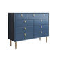 Classic Glam Dresser Stone Storage Chest Dresser with 6/7/9 Drawers , 15.6 Inch W Blue 9 Clearhalo 'Bedroom Furniture' 'Dressers & Chests' 'dressers_chests' 'furn' 'furn_dressers_chests' 'Furniture' 6957303