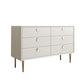 Classic Glam Dresser Stone Storage Chest Dresser with 6/7/9 Drawers , 15.6 Inch W Off-White 6 Clearhalo 'Bedroom Furniture' 'Dressers & Chests' 'dressers_chests' 'furn' 'furn_dressers_chests' 'Furniture' 6957305