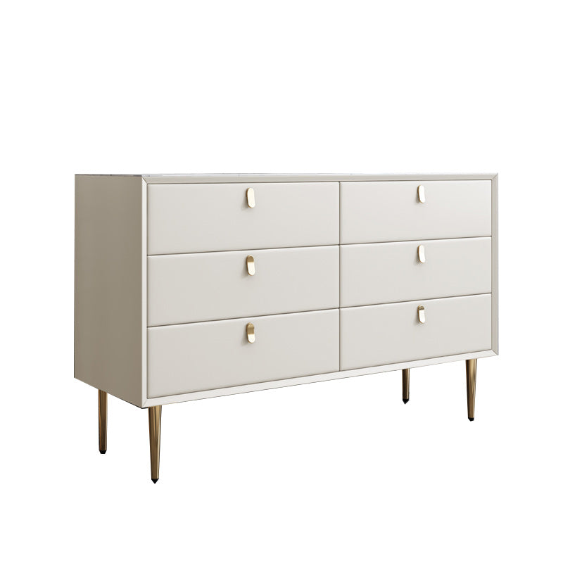 Classic Glam Dresser Stone Storage Chest Dresser with 6/7/9 Drawers , 15.6 Inch W Off-White 6 Clearhalo 'Bedroom Furniture' 'Dressers & Chests' 'dressers_chests' 'furn' 'furn_dressers_chests' 'Furniture' 6957305