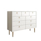 Classic Glam Dresser Stone Storage Chest Dresser with 6/7/9 Drawers , 15.6 Inch W Off-White 9 Clearhalo 'Bedroom Furniture' 'Dressers & Chests' 'dressers_chests' 'furn' 'furn_dressers_chests' 'Furniture' 6957306
