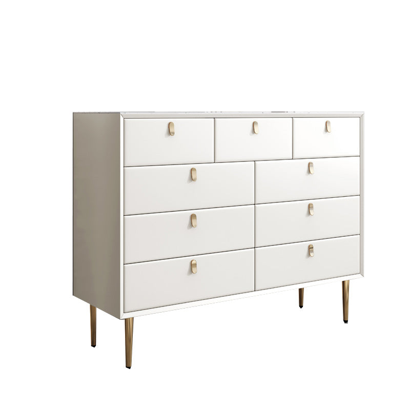 Classic Glam Dresser Stone Storage Chest Dresser with 6/7/9 Drawers , 15.6 Inch W Off-White 9 Clearhalo 'Bedroom Furniture' 'Dressers & Chests' 'dressers_chests' 'furn' 'furn_dressers_chests' 'Furniture' 6957306