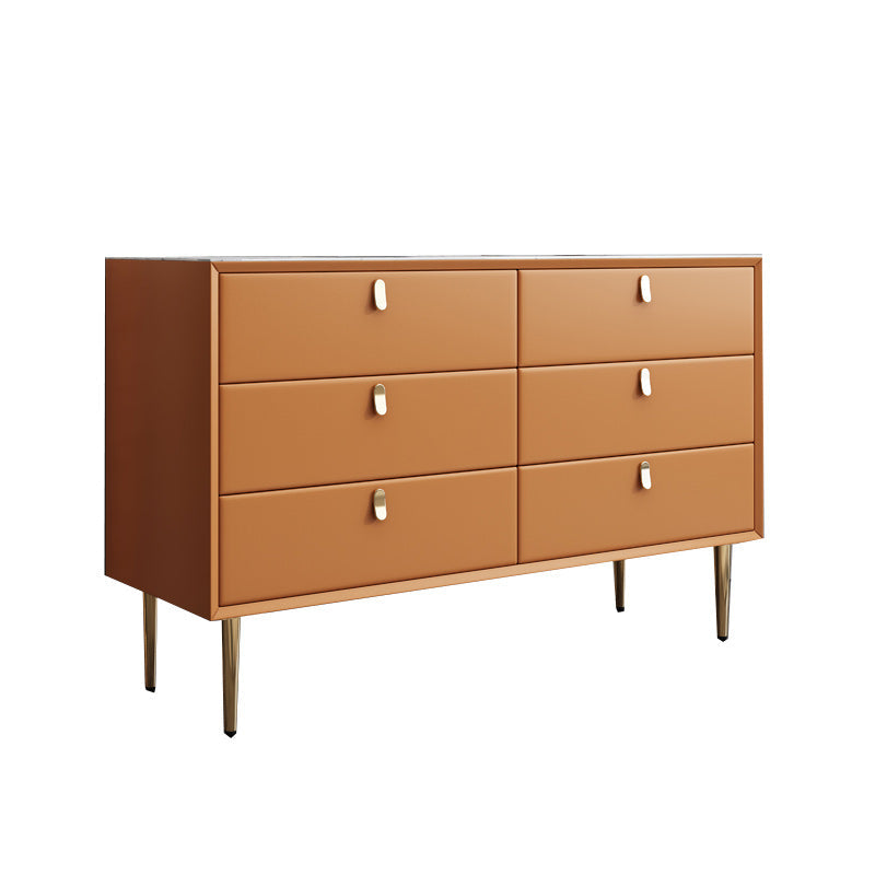 Classic Glam Dresser Stone Storage Chest Dresser with 6/7/9 Drawers , 15.6 Inch W Orange 6 Clearhalo 'Bedroom Furniture' 'Dressers & Chests' 'dressers_chests' 'furn' 'furn_dressers_chests' 'Furniture' 6957310