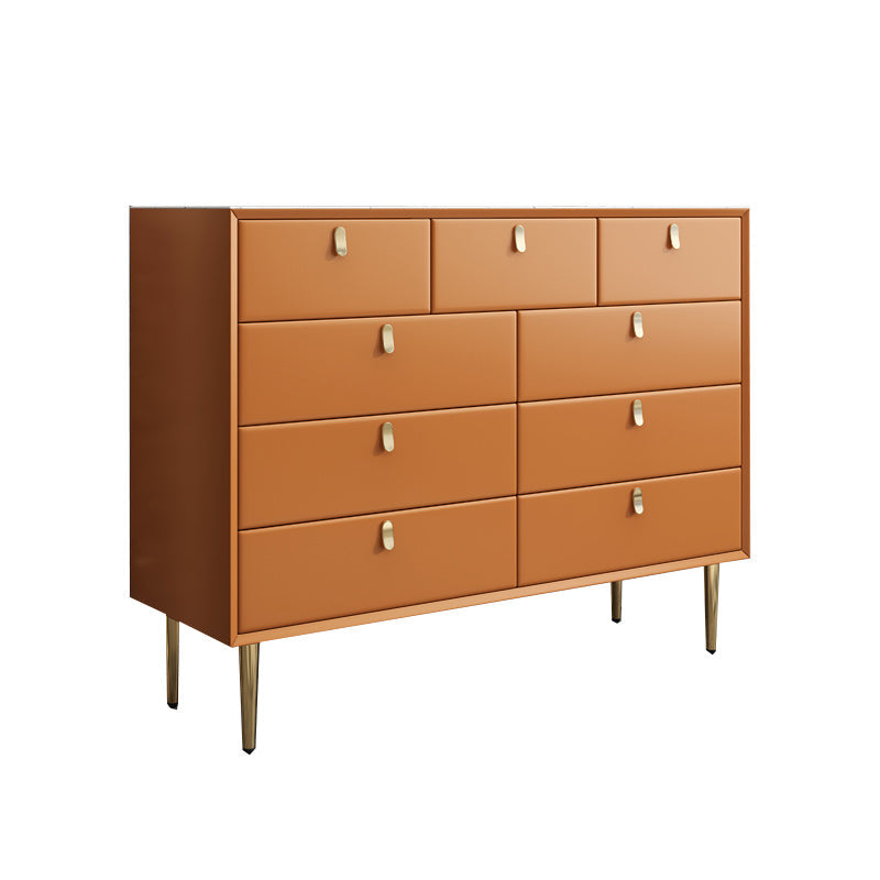 Classic Glam Dresser Stone Storage Chest Dresser with 6/7/9 Drawers , 15.6 Inch W Orange 9 Clearhalo 'Bedroom Furniture' 'Dressers & Chests' 'dressers_chests' 'furn' 'furn_dressers_chests' 'Furniture' 6957311