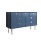 Classic Glam Dresser Stone Storage Chest Dresser with 6/7/9 Drawers , 15.6 Inch W Blue 7 Clearhalo 'Bedroom Furniture' 'Dressers & Chests' 'dressers_chests' 'furn' 'furn_dressers_chests' 'Furniture' 6957313