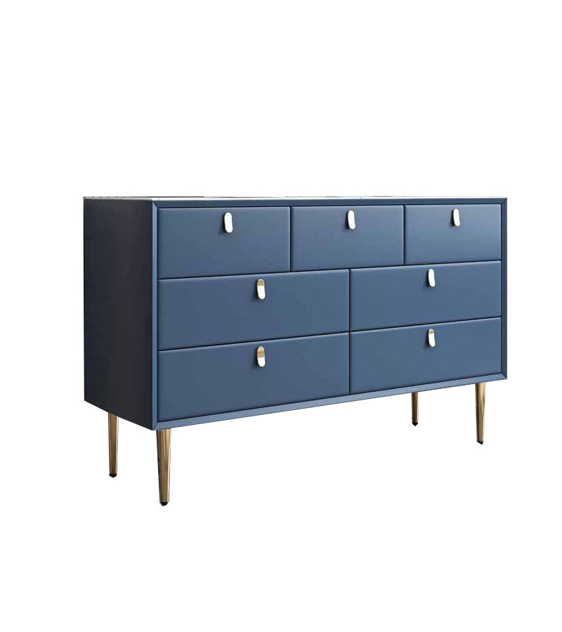 Classic Glam Dresser Stone Storage Chest Dresser with 6/7/9 Drawers , 15.6 Inch W Blue 7 Clearhalo 'Bedroom Furniture' 'Dressers & Chests' 'dressers_chests' 'furn' 'furn_dressers_chests' 'Furniture' 6957313