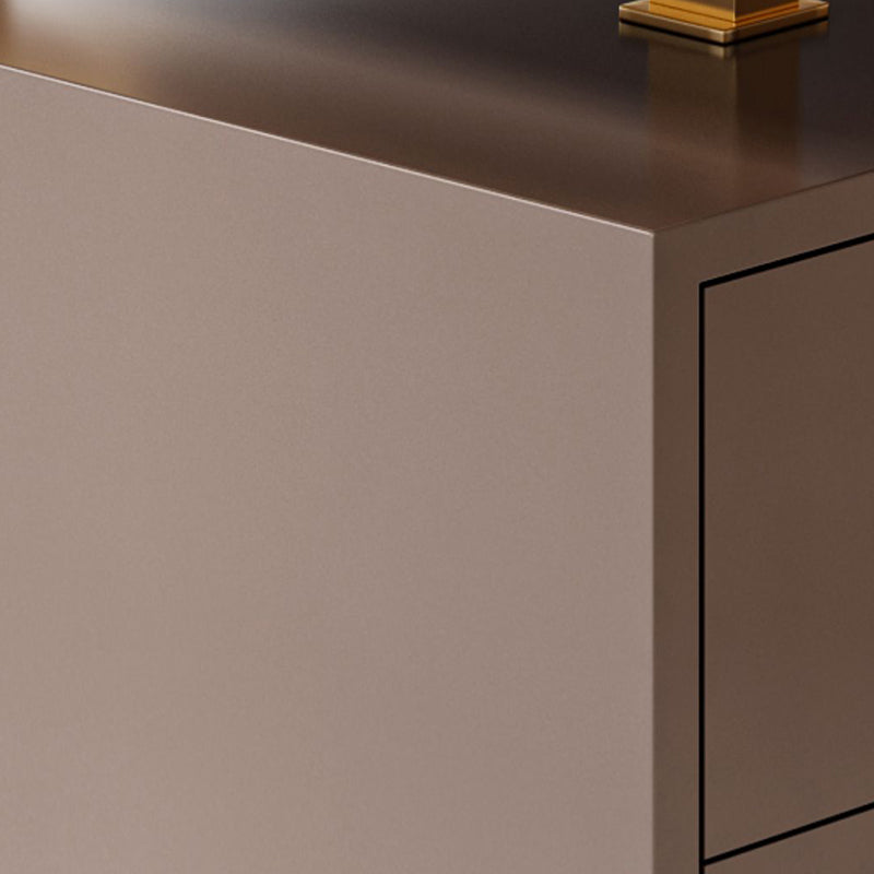 Bureau de bureau en pierre moderne bureau de tâche de forme rectangulaire avec 2 lames en blanc et gris