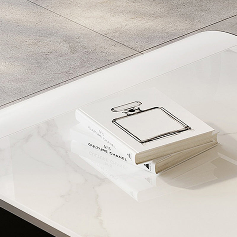 Modern Stone Office Desk Rectangular Shape Task Desk with Drawers in White Clearhalo 'furn' 'furn_office_desk' 'Furniture' 'Office Desks' 'Office Furniture' 'office_desk' 6957643