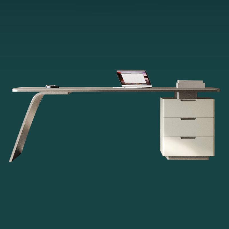 Tâches de forme de bureau en pierre moderne bureaux de tâche de forme rectangulaire avec tiroirs en blanc