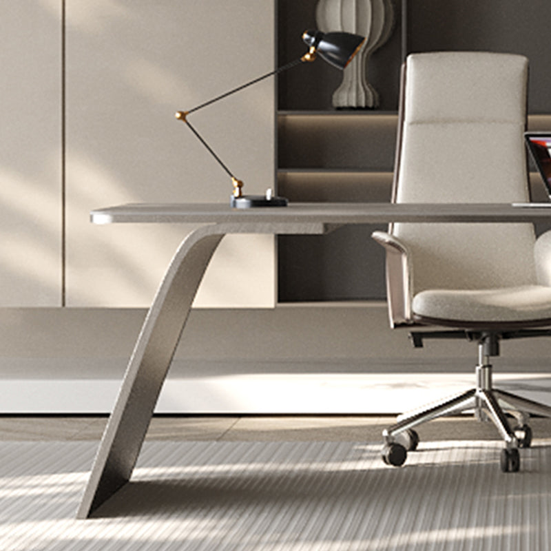 Tâches de forme de bureau en pierre moderne bureaux de tâche de forme rectangulaire avec tiroirs en blanc