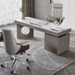 Modern Stone Office Desk Rectangular Shape Task Desk with 2-Legs in Grey Clearhalo 'furn' 'furn_office_desk' 'Furniture' 'Office Desks' 'Office Furniture' 'office_desk' 6957681