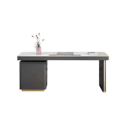 Modern Style Office Desk Rectangular Shape Task Desk with 2-Legs in Grey 70.9"L x 27.6"W x 29.5"H Clearhalo 'furn' 'furn_office_desk' 'Furniture' 'Office Desks' 'Office Furniture' 'office_desk' 6957697
